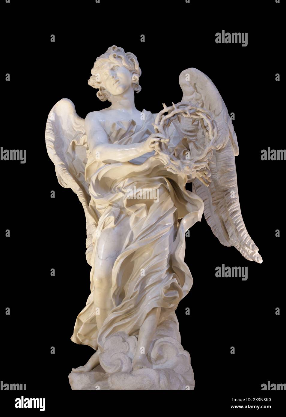 Angelo con la Corona di spine di Bernini nella chiesa basilica di Sant'Andrea delle Fratte a Roma. Foto Stock