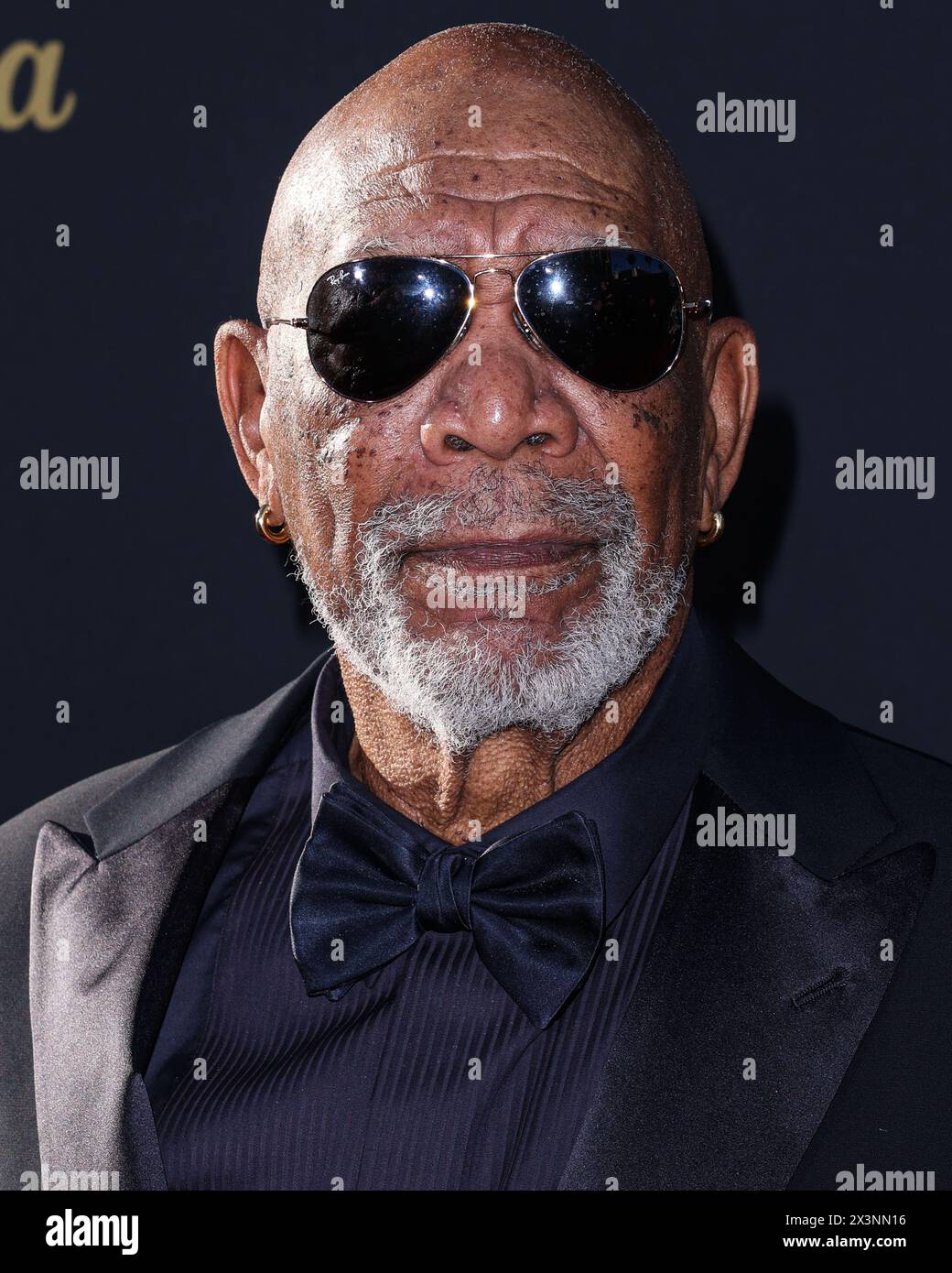 HOLLYWOOD, LOS ANGELES, CALIFORNIA, Stati Uniti d'America - APRILE 27: Morgan Freeman arriva alla 49a edizione dell'AFI (American Film Institute) Lifetime Achievement Award Gala Tribute che celebra Nicole Kidman tenutasi al Dolby Theatre il 27 aprile 2024 a Hollywood, Los Angeles, California, Stati Uniti. (Foto di Xavier Collin/Image Press Agency) Foto Stock