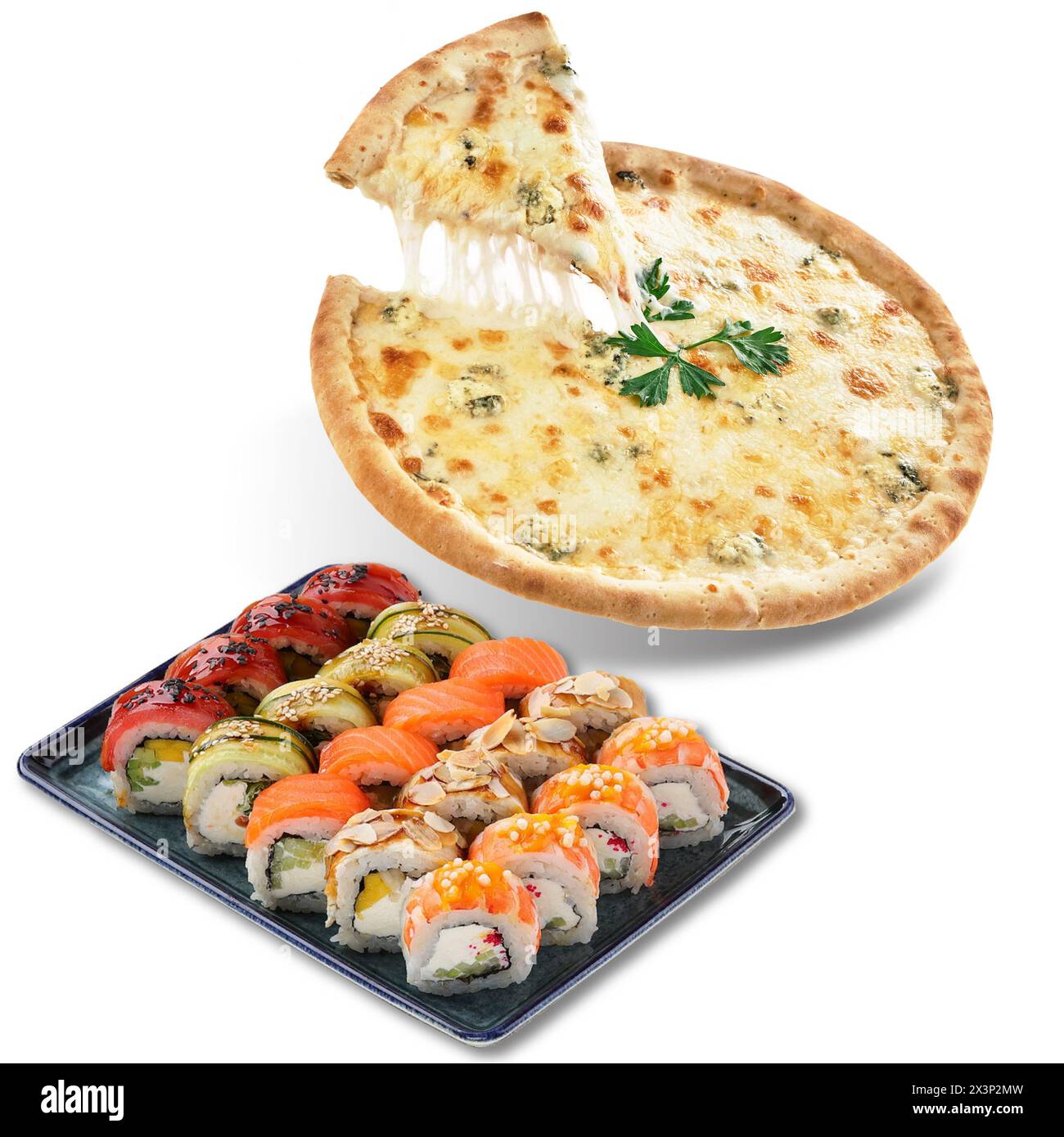 Petite Pizza and Rolls Combo Foto Stock