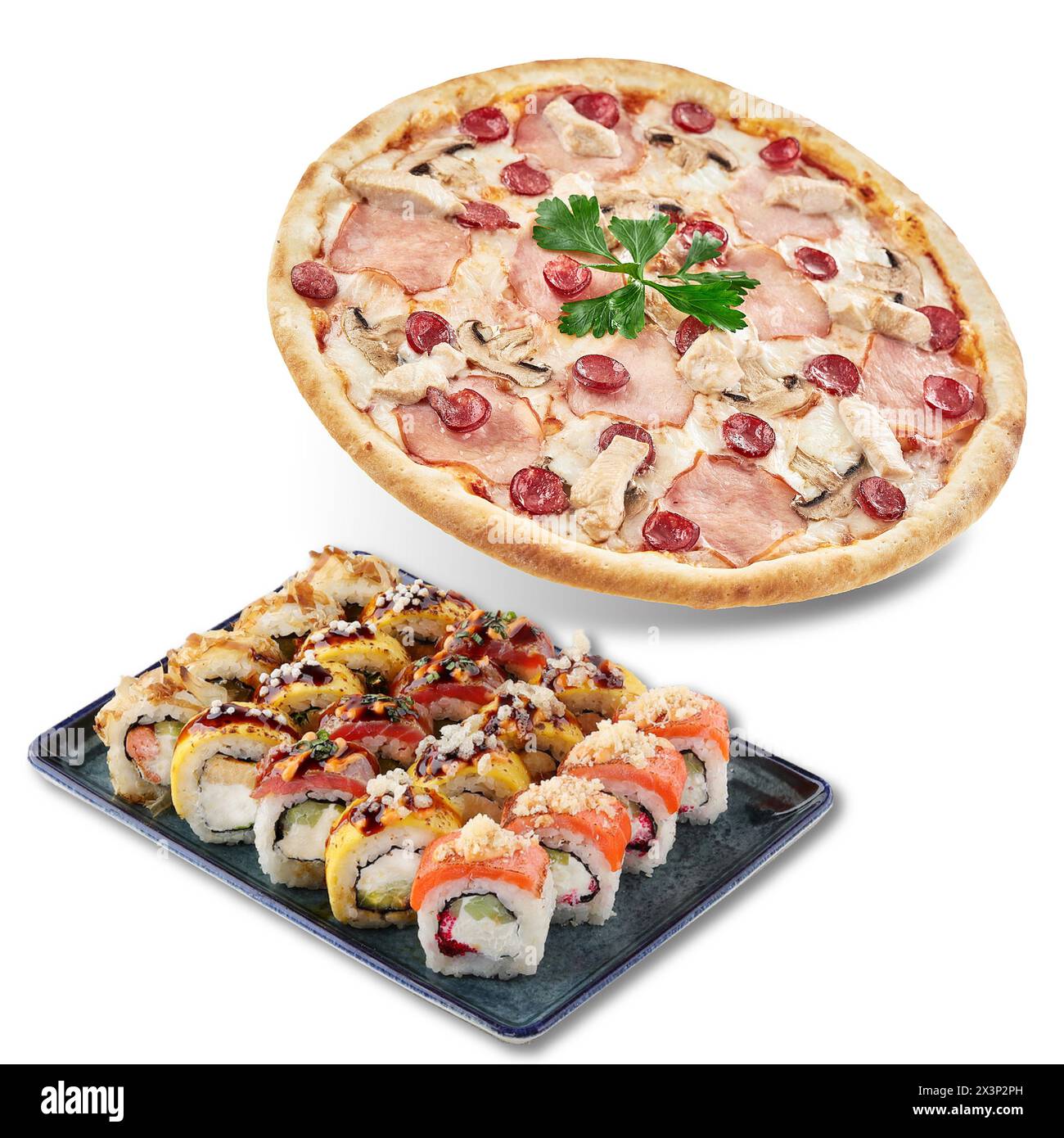 Petite Pizza and Rolls Combo Foto Stock