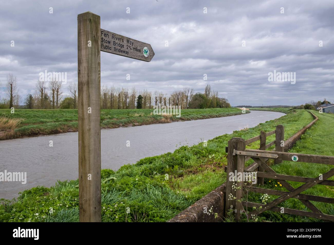 Il fiume Great Ouse, vicino a Downham Market, Norfolk, East Anglia, Regno Unito. Foto Stock