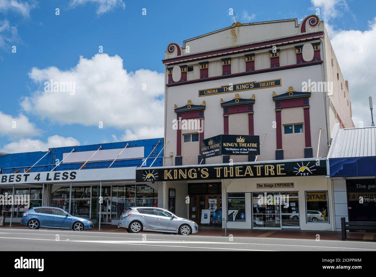 Lo storico King's Theatre di Stratford, regione di Taranaki, Isola del Nord, nuova Zelanda Foto Stock