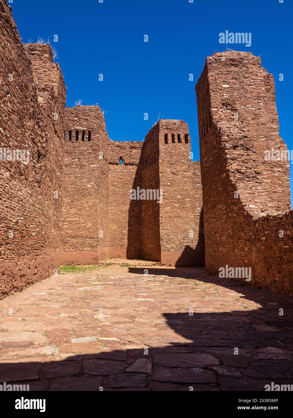 Rovine di Quarai, Salinas Pueblo Missions National Monument, Mountainair, New Mexico. Foto Stock