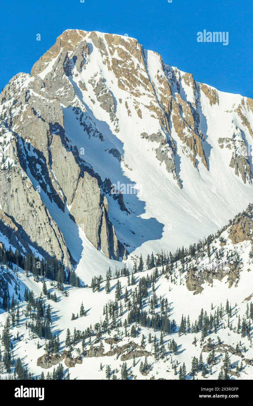 picco frazier nella catena di bridger vicino a wilsall, montana Foto Stock