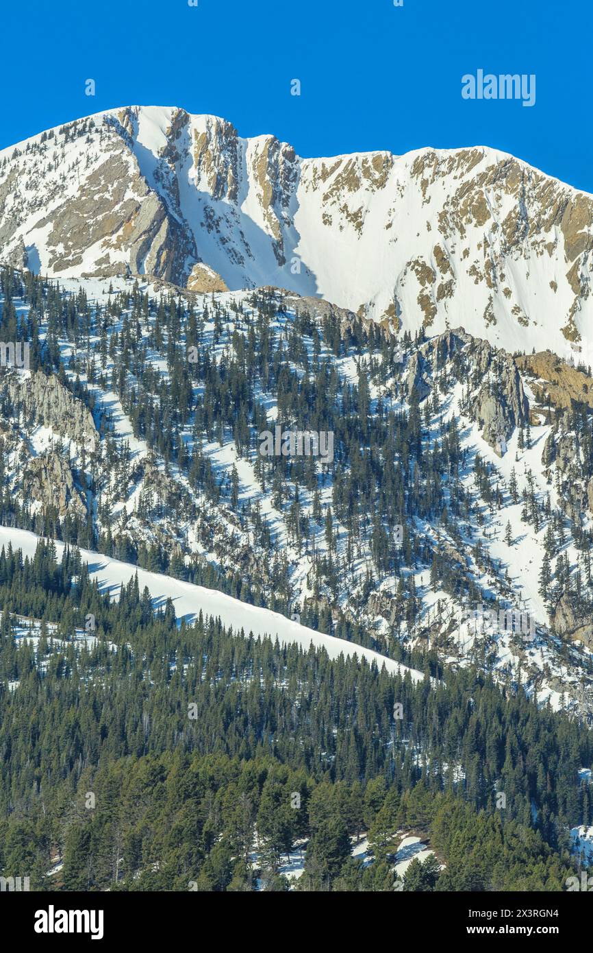 picco più duro nella catena montuosa di bridger vicino a wilsall, montana Foto Stock