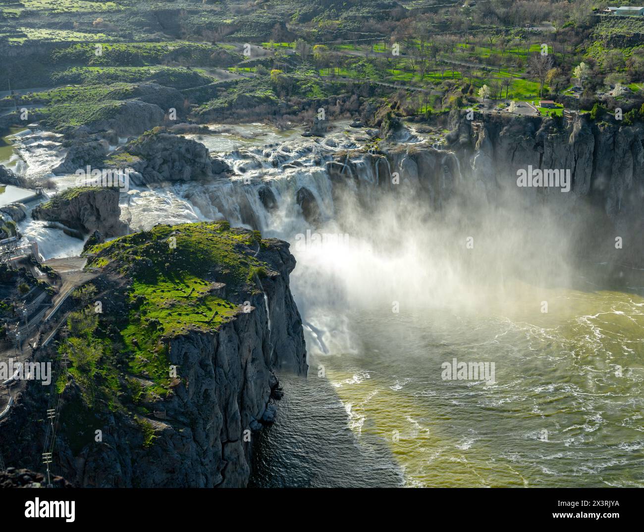 Acqua alta sulla cascata del fiume Snake vicino a Twin Falls Foto Stock