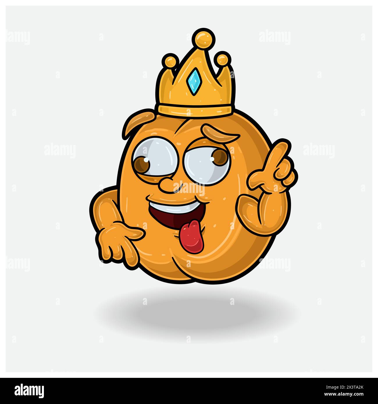 Cartoon personaggio di Apricot Mascot con espressione pazza. Illustrazioni vettoriali Illustrazione Vettoriale