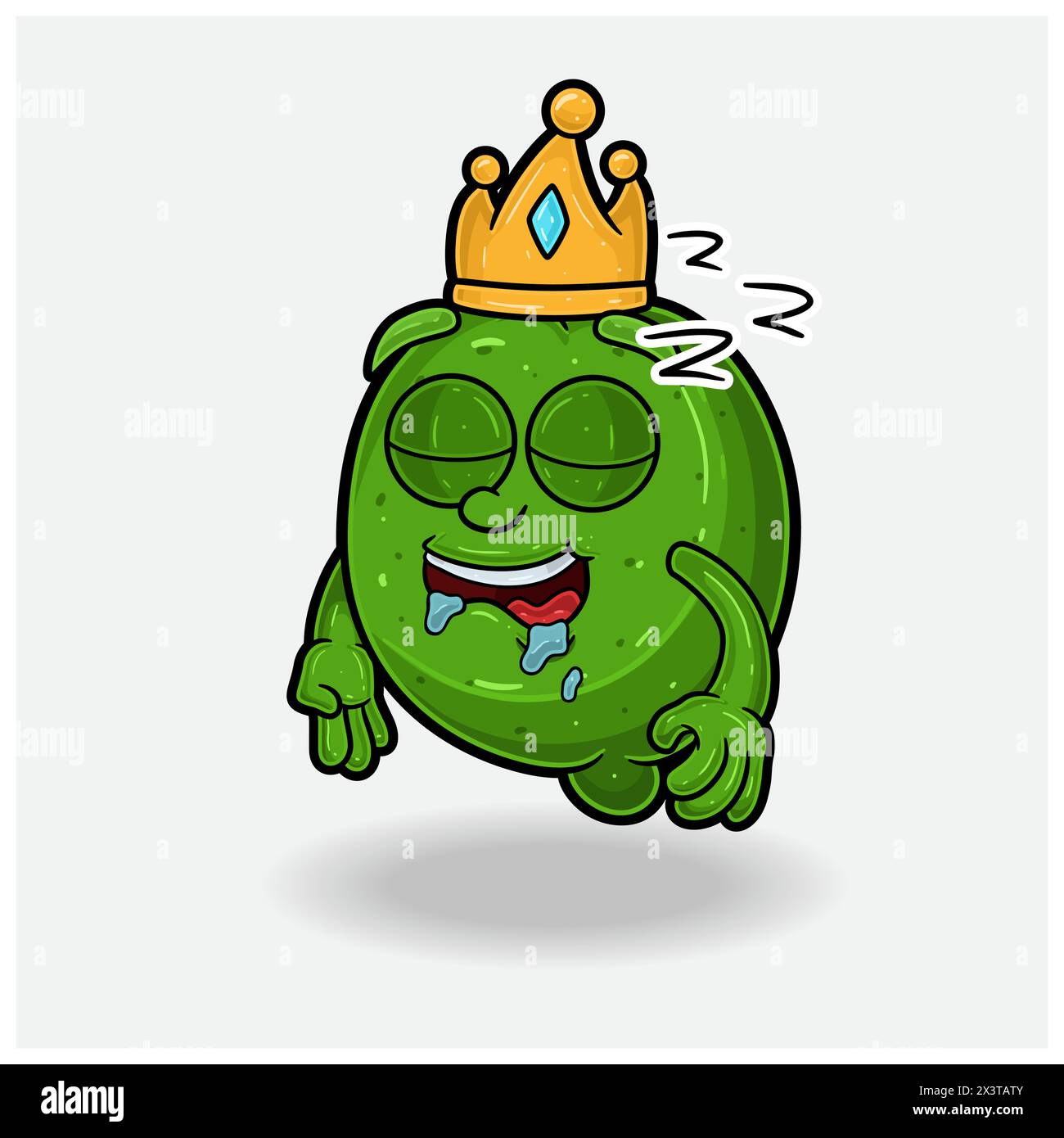 Lime Mascot Character Cartoon with Sleep Expression. Illustrazioni vettoriali Illustrazione Vettoriale