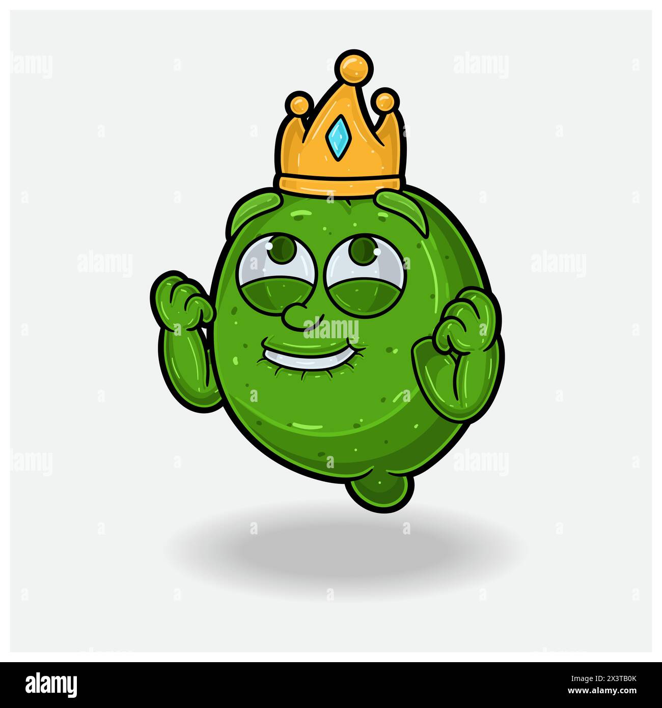 Cartoon personaggio di lime Mascot con un'espressione felice. Illustrazioni vettoriali Illustrazione Vettoriale