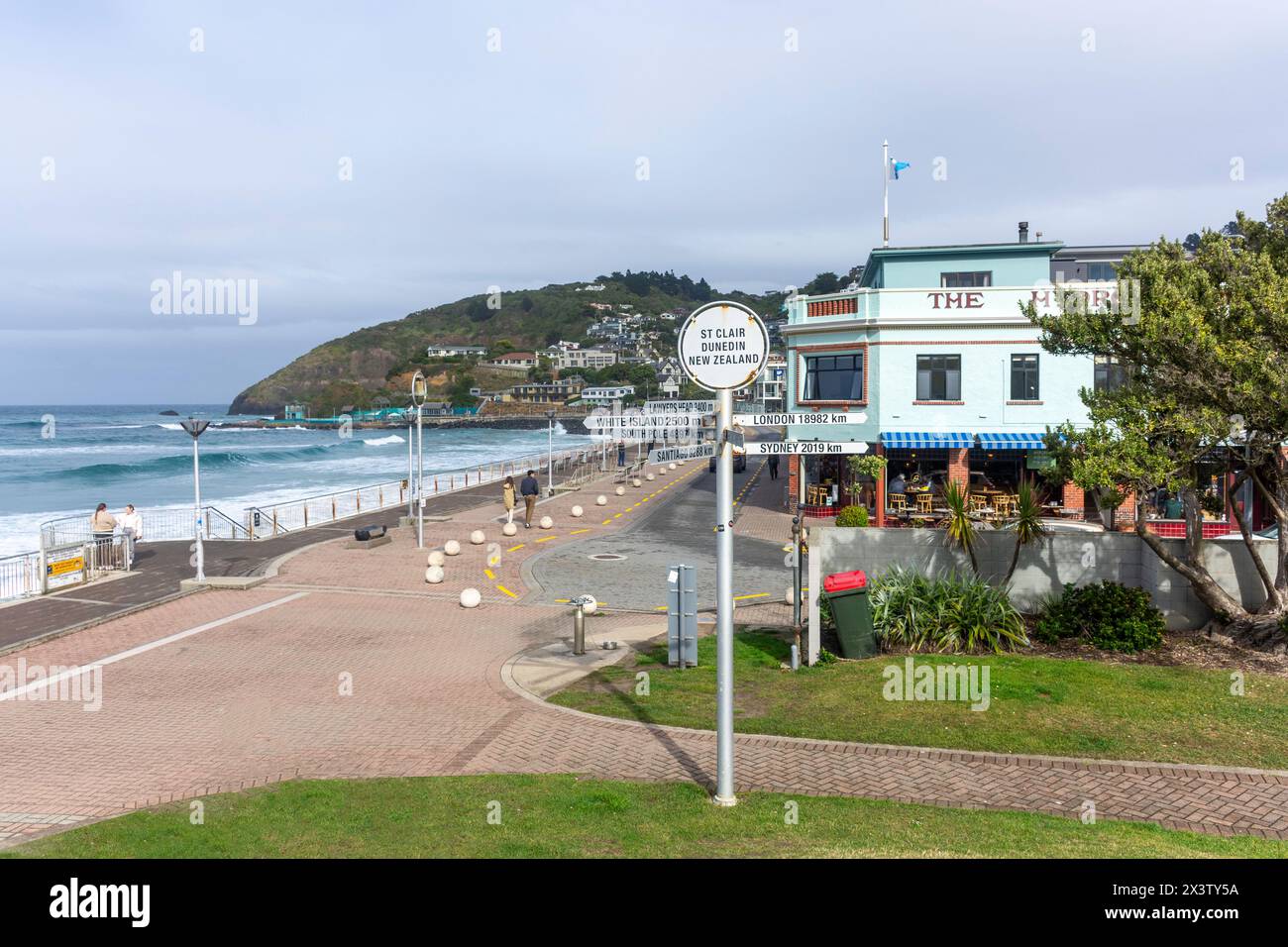 Saint Clair Beach and Promenade, Saint Clair, Dunedin (Ōtepoti), Otago, nuova Zelanda Foto Stock