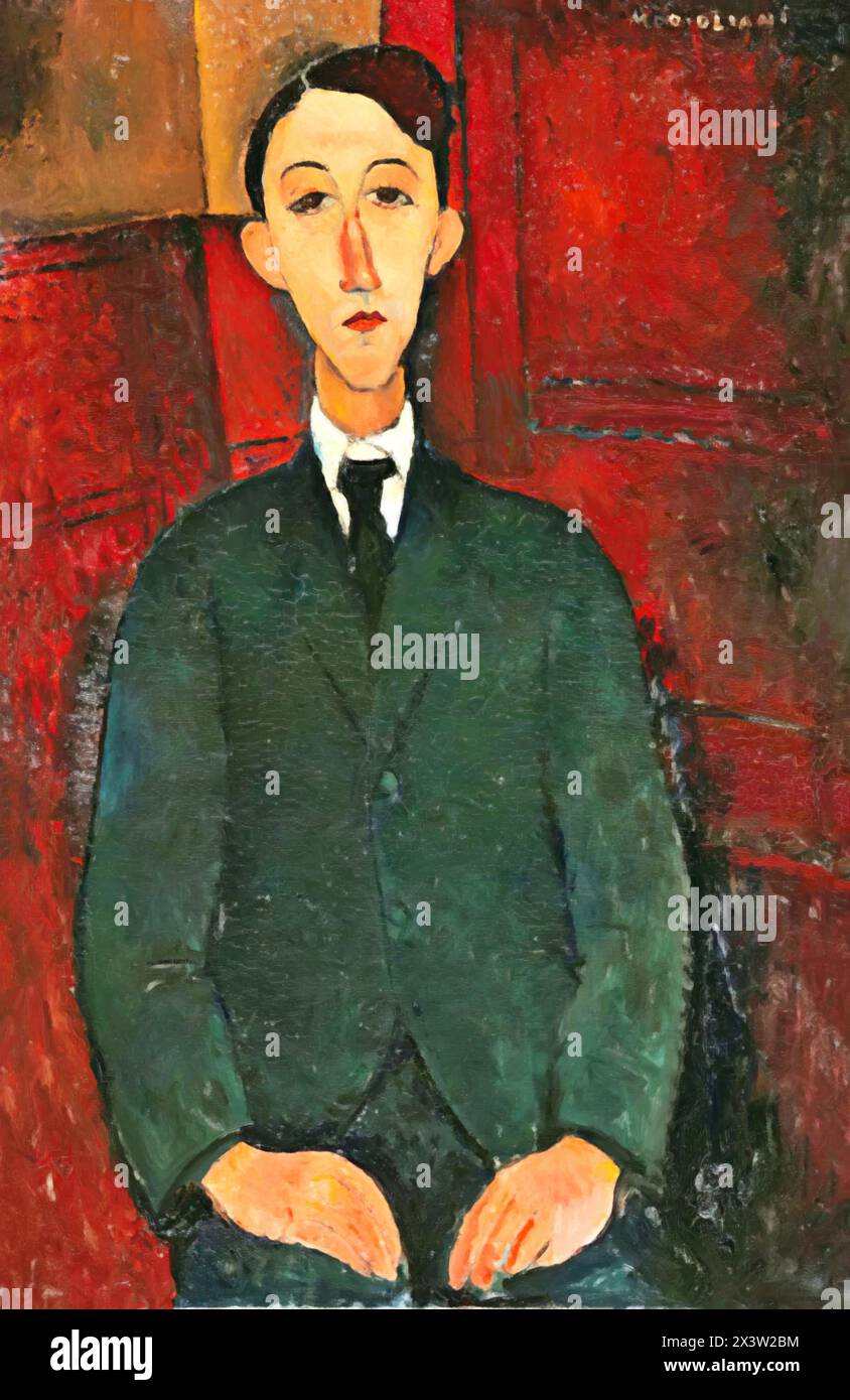 Il pittore Manuel Humbert, 1916 (Pittura) artista Modigliani, Amedeo (1884-1920) Italiano. Illustrazione Vettoriale