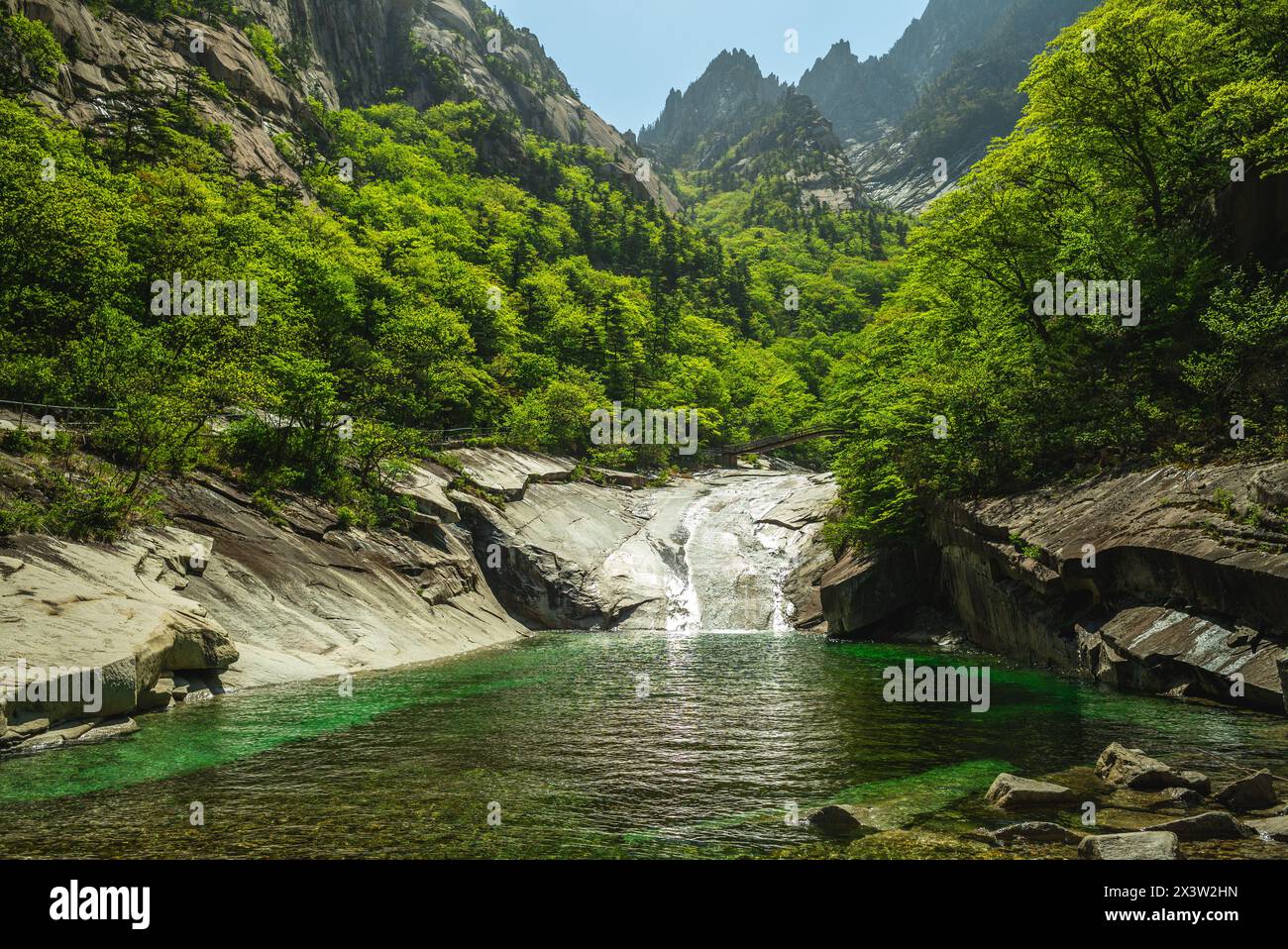 Scenario della regione turistica del monte Kumgang situato a Kangwon do, corea del Nord Foto Stock