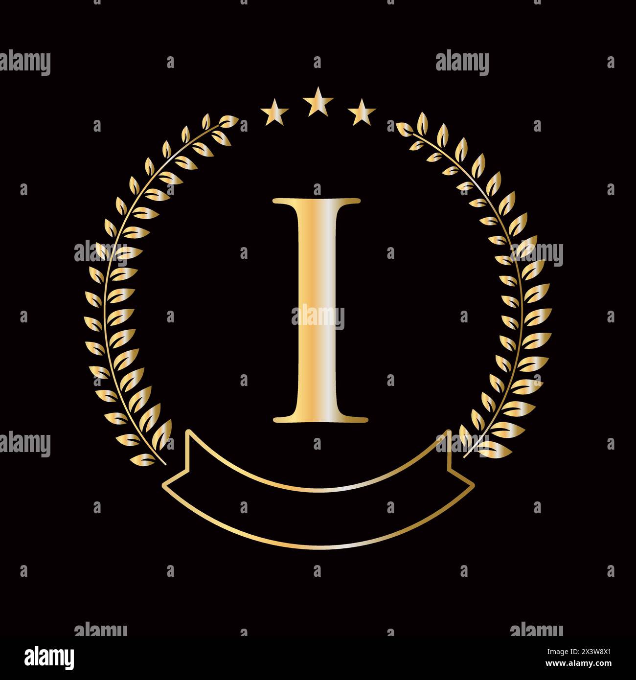 Lettera iniziale i Logo Concept for Education, University and Academy Symbol Illustrazione Vettoriale