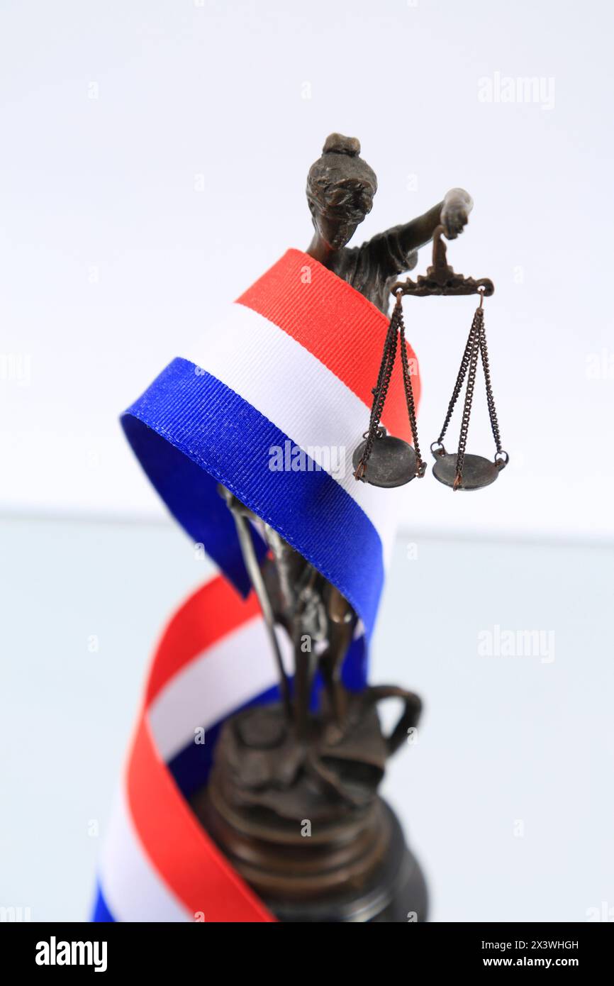 Natura morta sul tema della giustizia in Francia Foto Stock