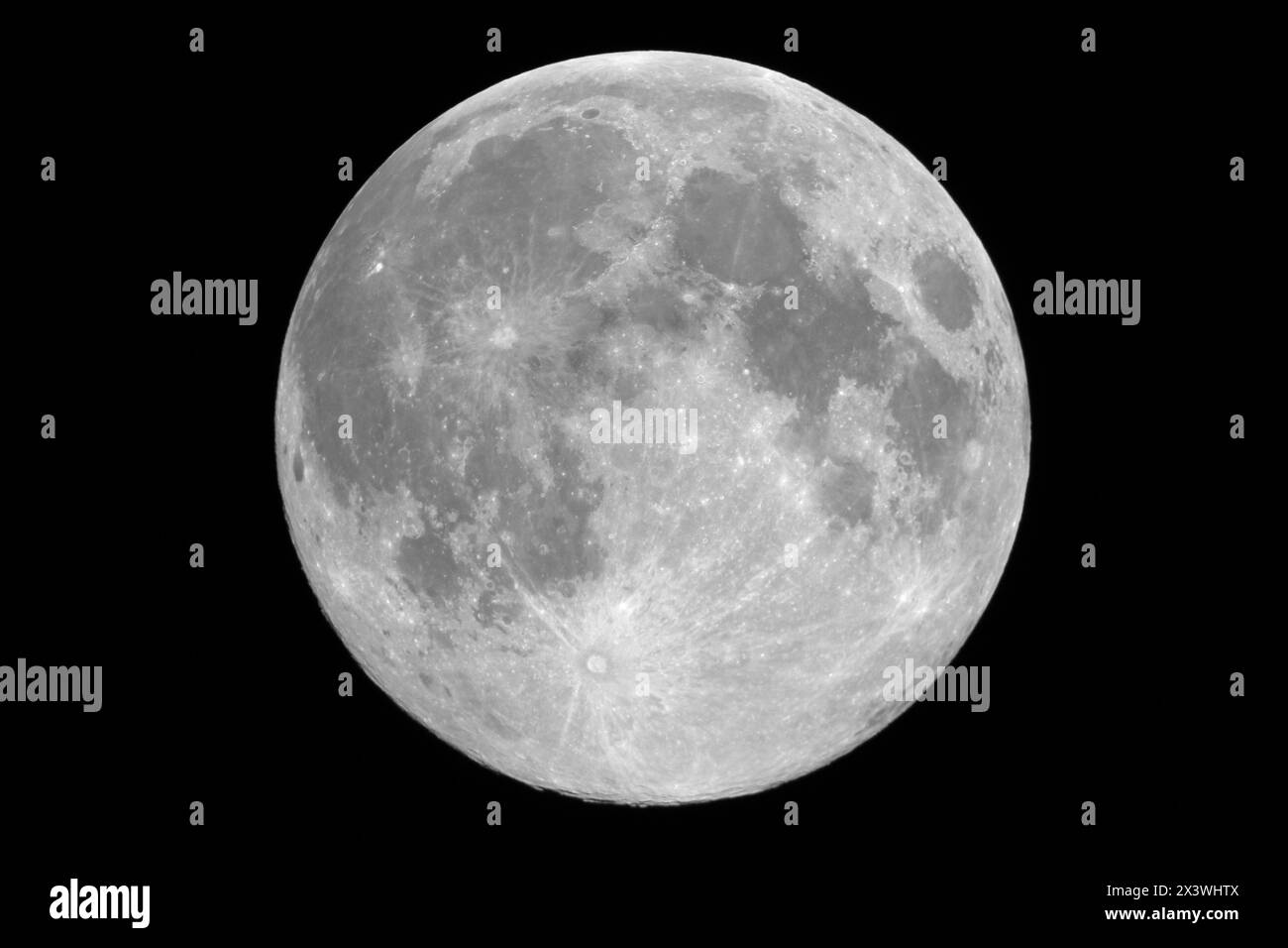 Senna e Marne. Luna piena. Super Full Moon 21 marzo 2019. Foto Stock