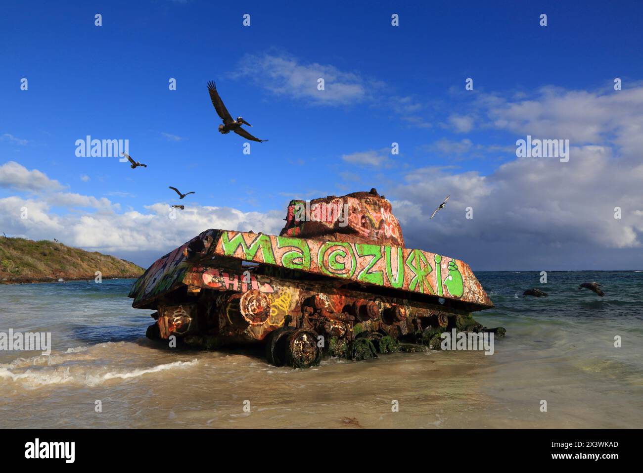 Usa, Porto rico. Culebra Island. Flamenco beach Foto Stock