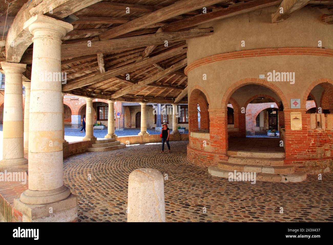 Francia, Occitanie, dipartimento di Tarn et Garonne (82), Auvillar, il mercato del grano Foto Stock