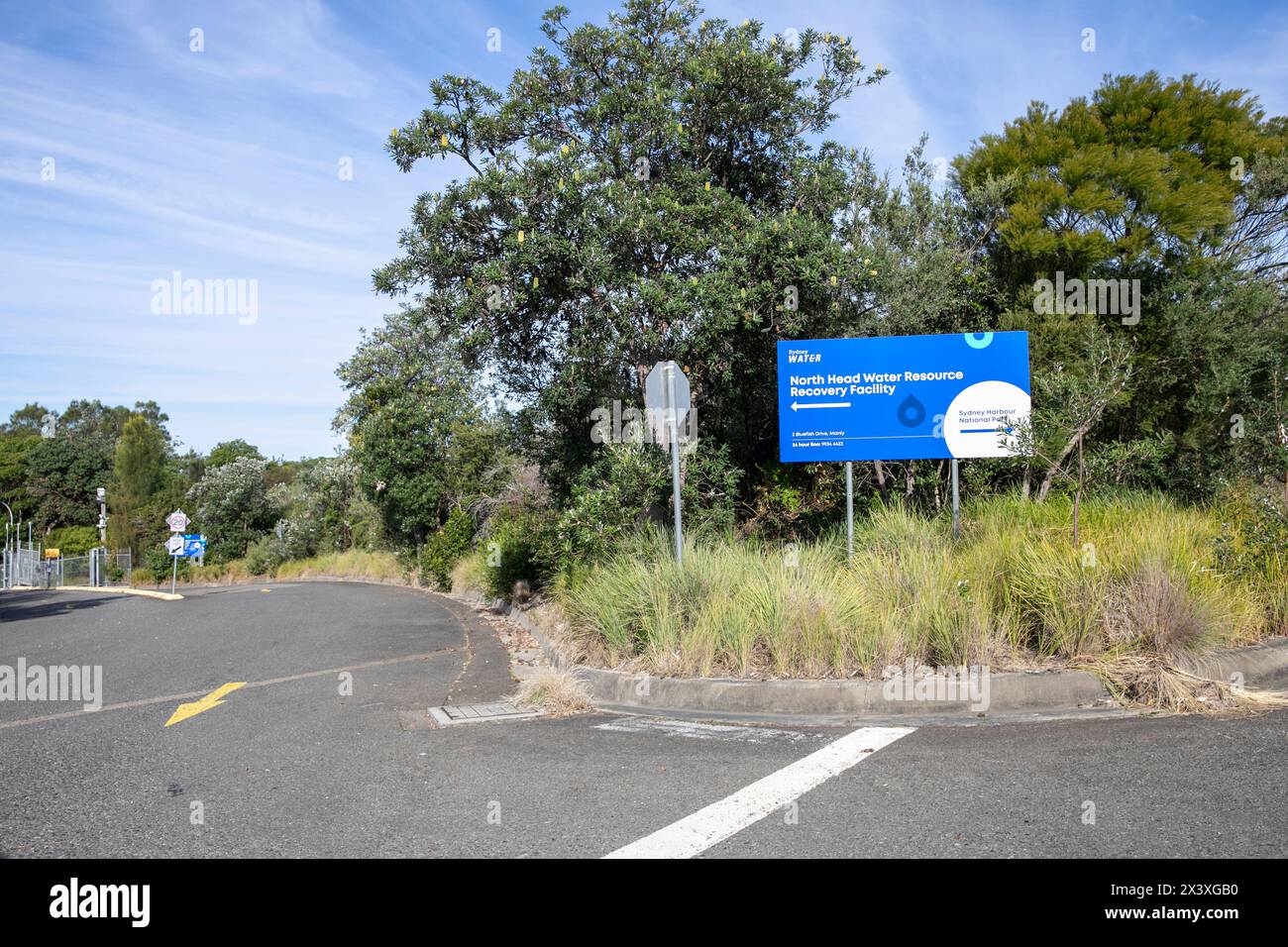 Il centro di recupero delle risorse idriche di Sydney Water North Head tratta le acque reflue prima di rilasciarle nell'oceano, NSW, Australia Foto Stock