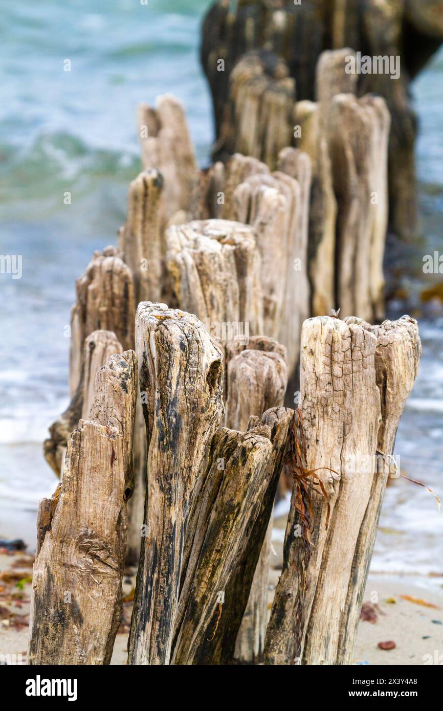 Europa, Germania. breakwater Foto Stock