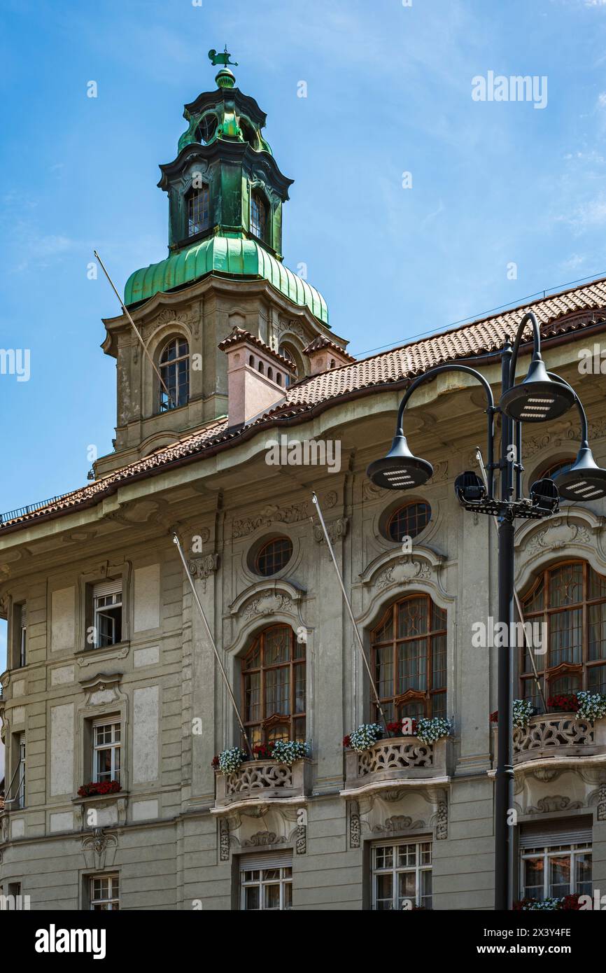 Municipio neo-barocco nella Piazza del Municipio nel centro storico di Bolzano, alto Adige, Italia. Foto Stock