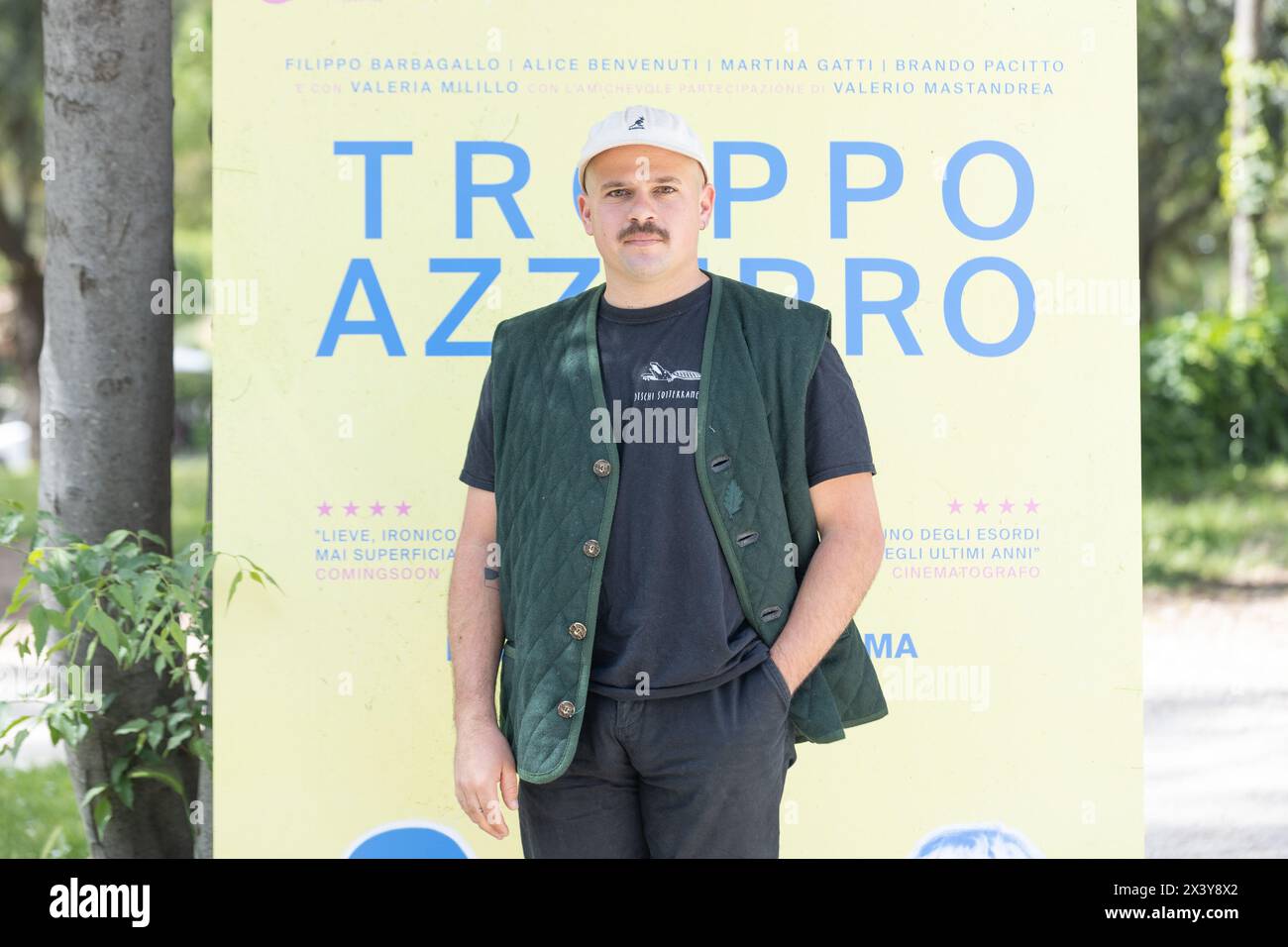 Roma, Italia. 29 aprile 2024. L'attore italiano Brando Pacitto partecipa al photocall del film "Troppo Azzurro" alla Casa del Cinema di Roma (foto di Matteo Nardone/Pacific Press) Credit: Pacific Press Media Production Corp./Alamy Live News Foto Stock