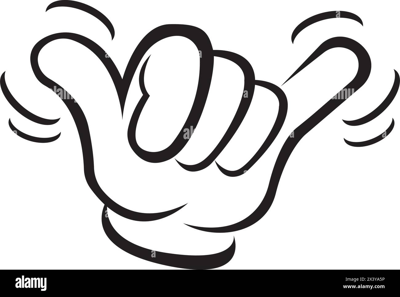 Logo Shaka Hands Icon, illustrazione del design vettoriale Illustrazione Vettoriale