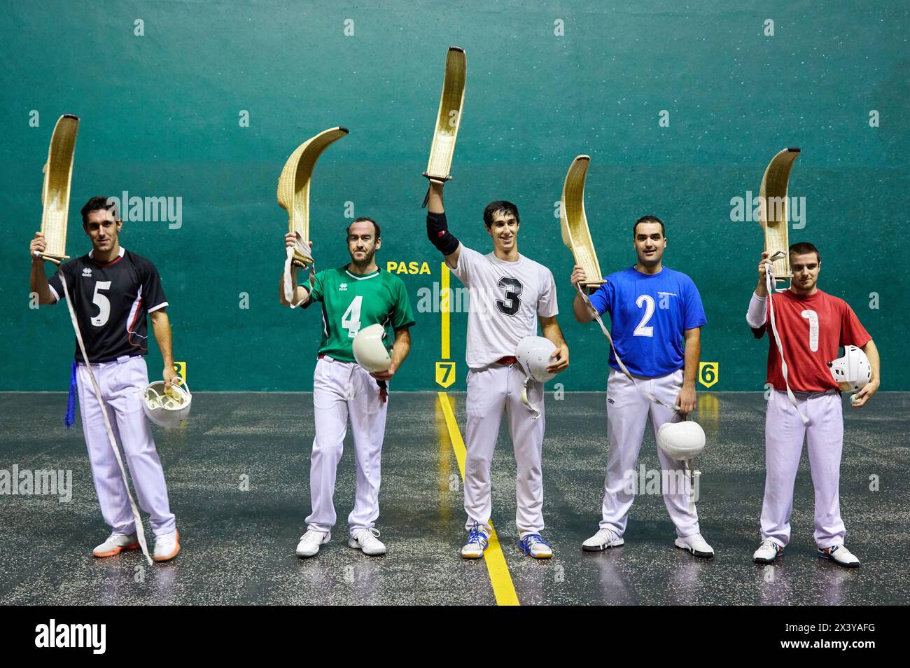 Jai Alai, Zesta-Punta (Basket Tip), Fronton Atano, Donostia, San Sebastian, Gipuzkoa, Paesi Baschi, Spagna, Europa Foto Stock