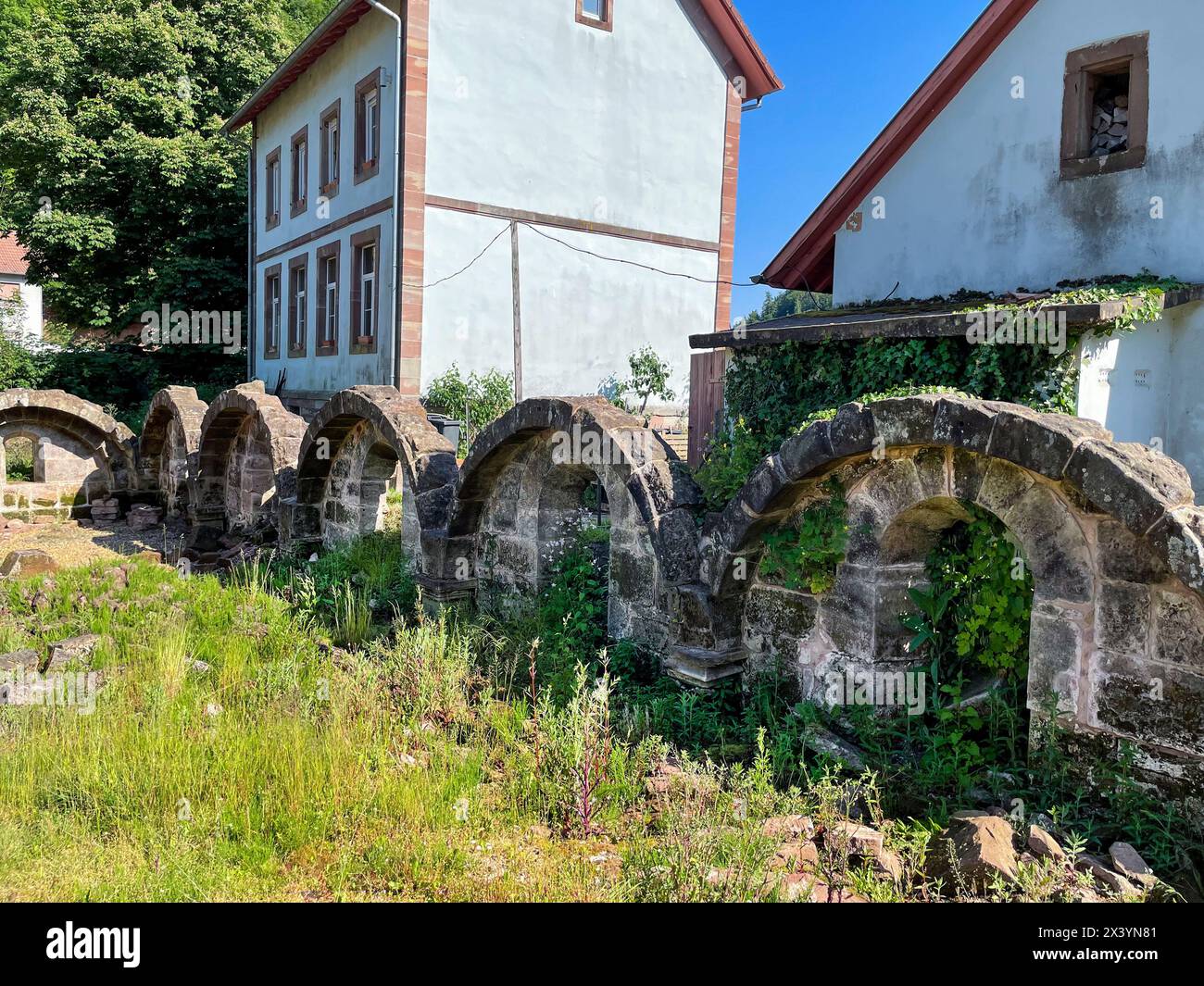 Ruine des Nonnen kloster Krauftal, in Graufthal im Elsass Frankreich Foto Stock