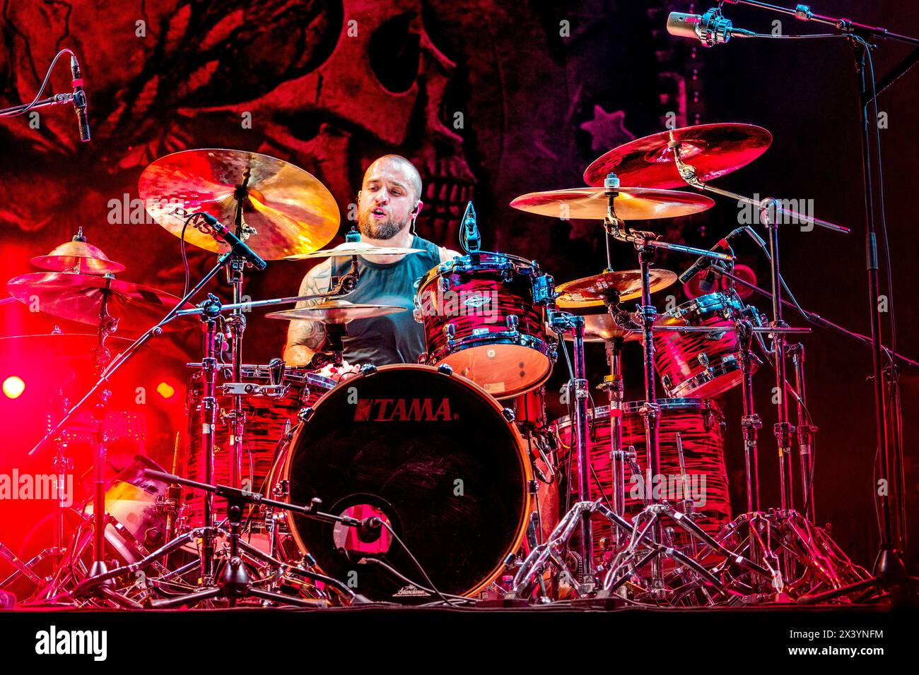 Italia 17 agosto 2023 Eloy Casagrande Lopes - ex Sepultura e nuovo batterista degli Slipknot - live a Brescia © Andrea Ripamonti / Alamy Foto Stock