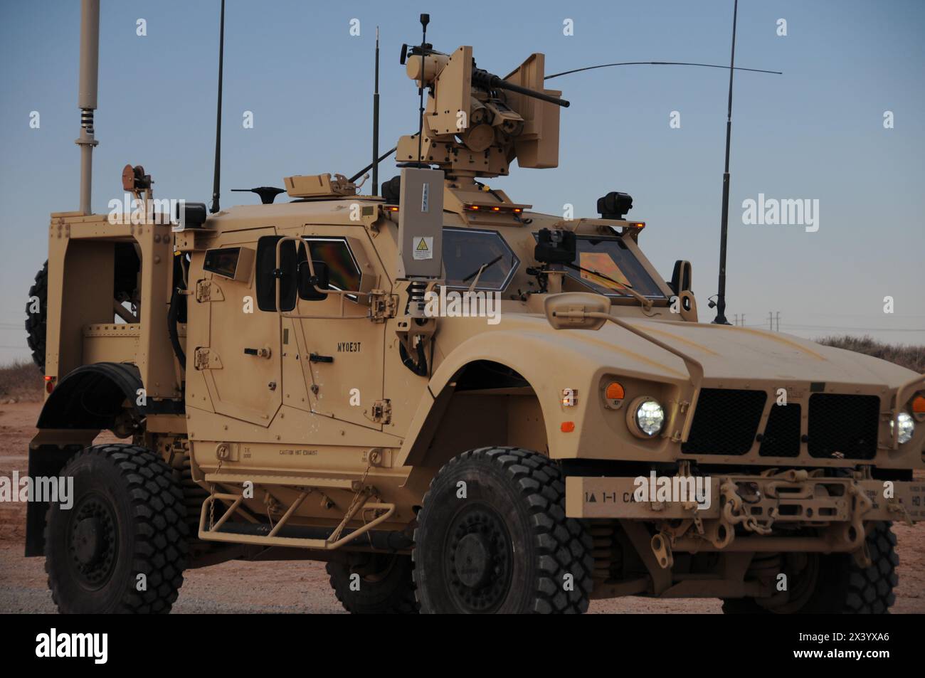 US Army MRAP nel deserto del Texas Foto Stock
