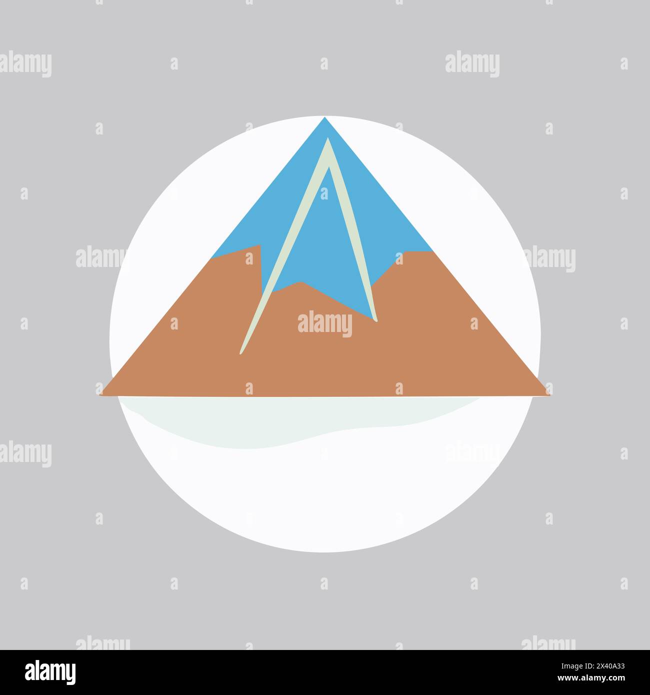 Icona della montagna. Illustrazione vettoriale del logo Hill. Design piatto. Illustrazione Vettoriale