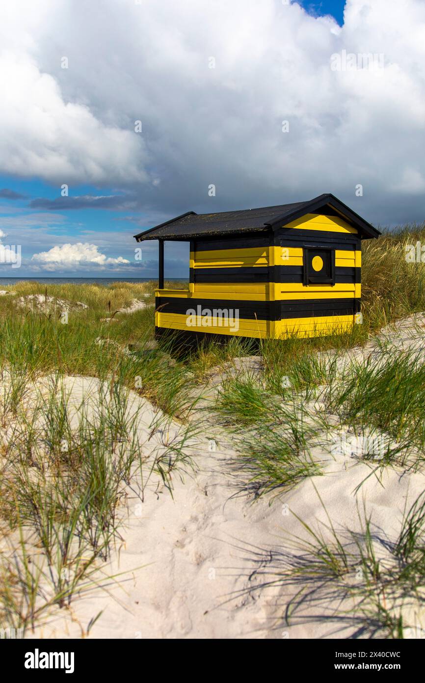 Europa, Scandinavia, Svezia. Skania. Penisola di Falsterbo. Skanor. Capanne sulla spiaggia Foto Stock