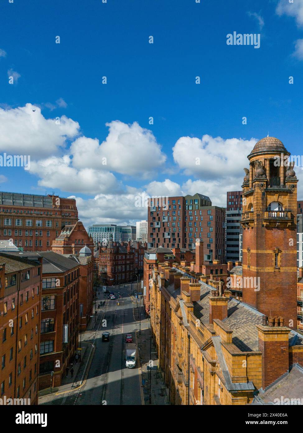 Tetti in terracotta a Manchester, Inghilterra Foto Stock