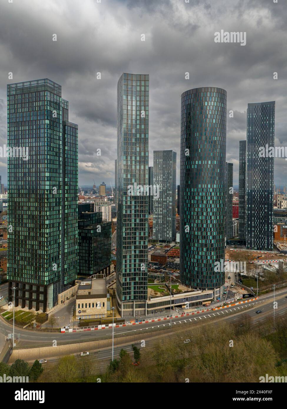 Grattacieli di Manchester Foto Stock