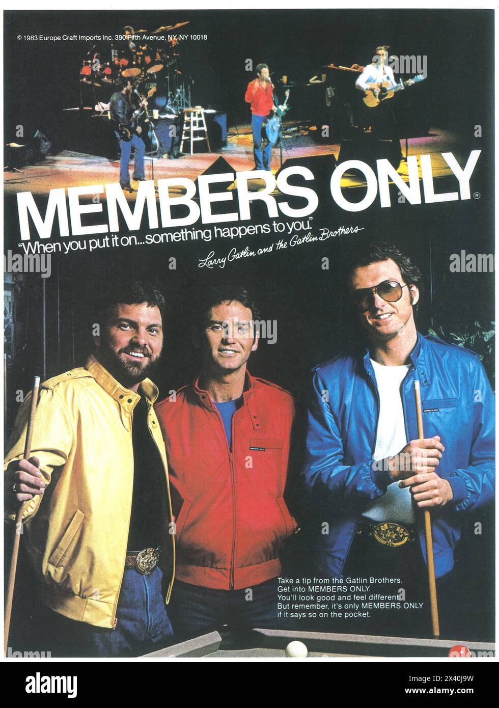 1983 annunci solo per i membri con Larry Gatlin e i Gatlin Brothers Foto Stock