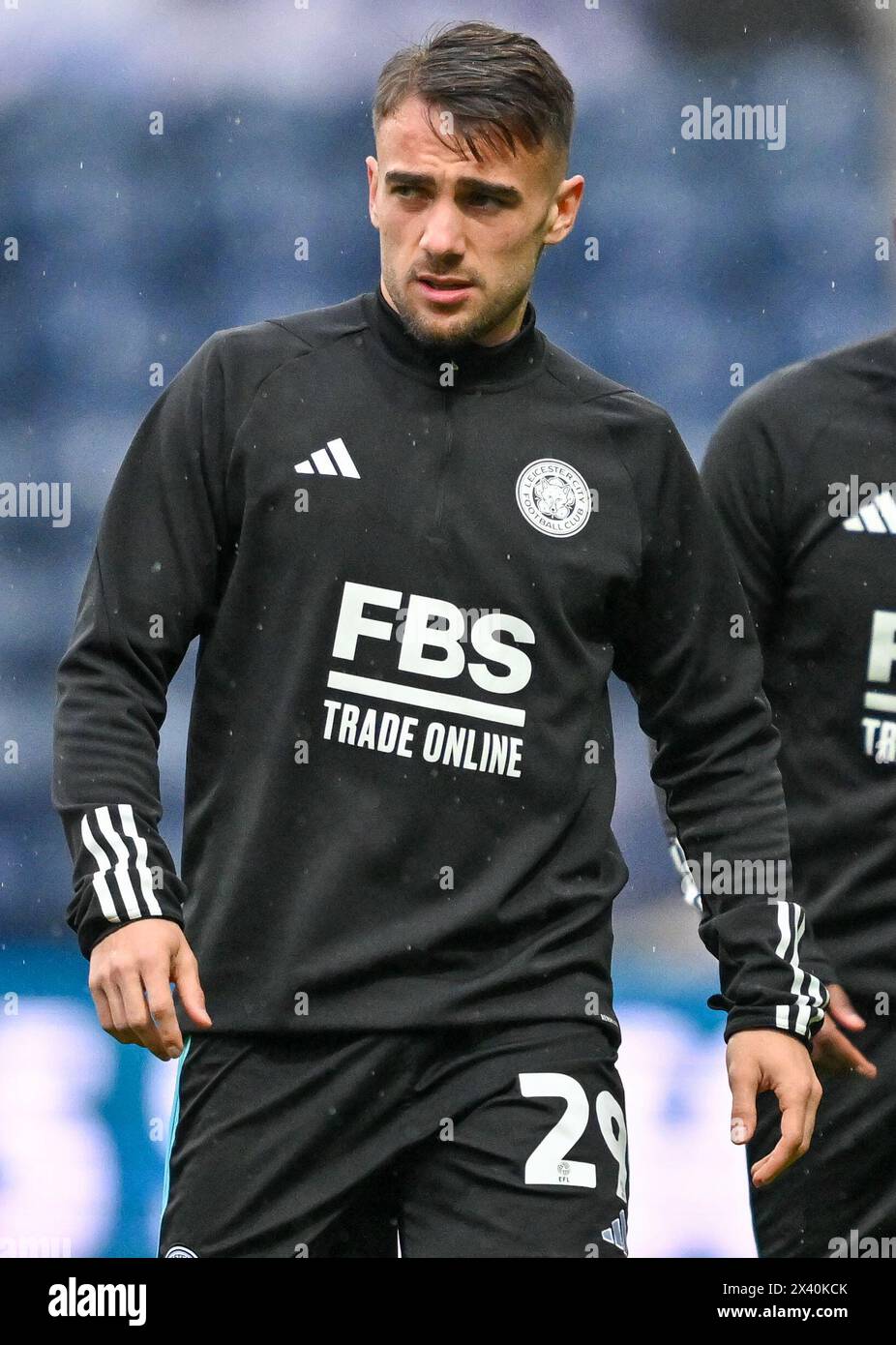 Deepdale, Preston, Regno Unito. 29 aprile 2024. EFL Championship Football, Preston North End contro Leicester City; Yunus Akgun di Leicester durante Warm Up Credit: Action Plus Sports/Alamy Live News Foto Stock