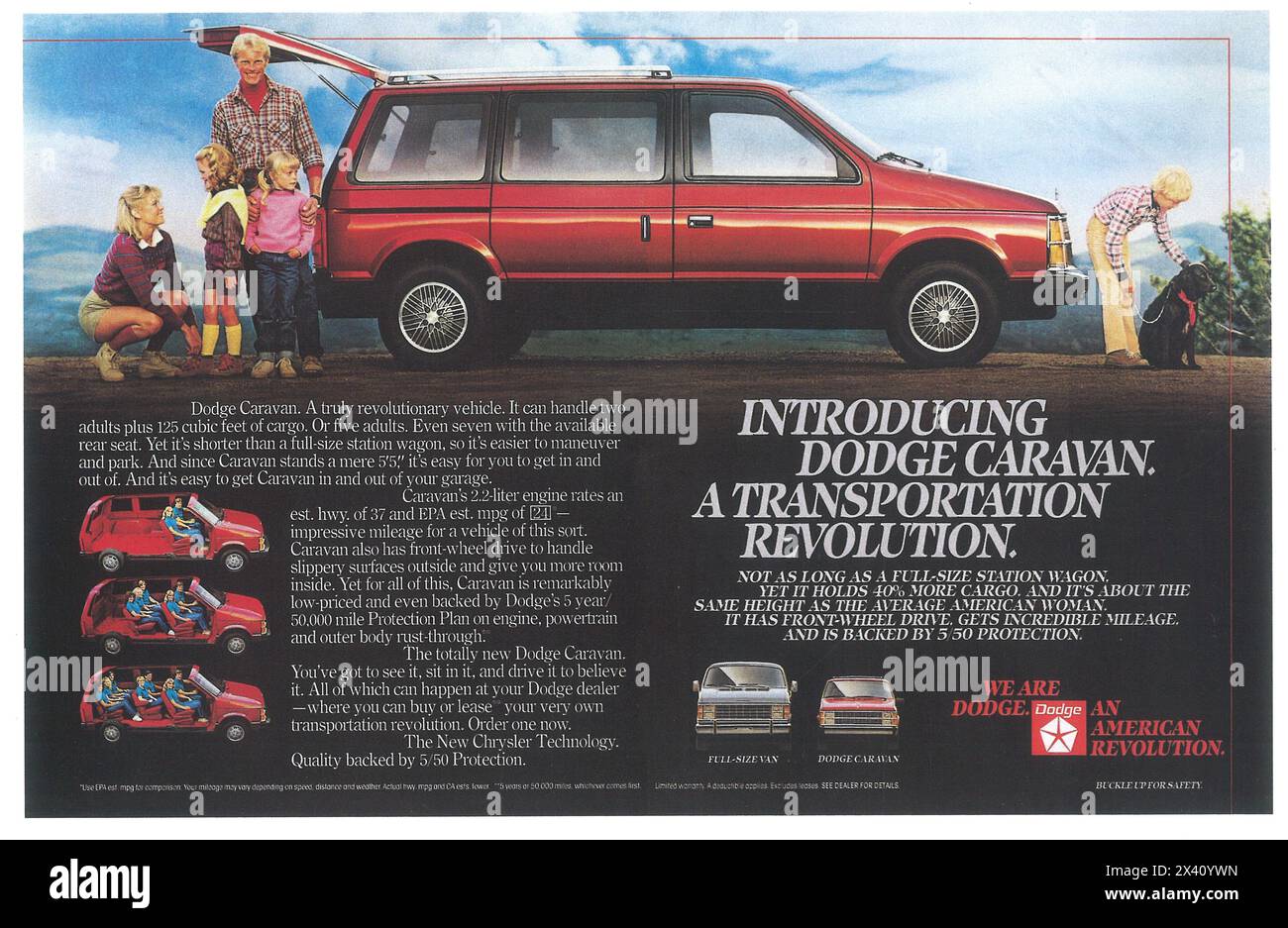 1984 annuncio Dodge Caravan minivan Foto Stock