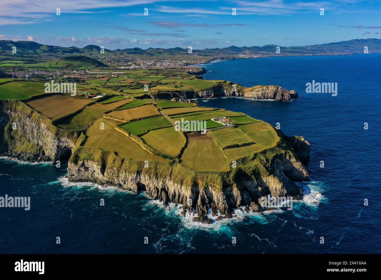 Isola di Sao Miguel, Azzorre, Portogallo. Ribeirinha. Ponta do Cintrão Foto Stock