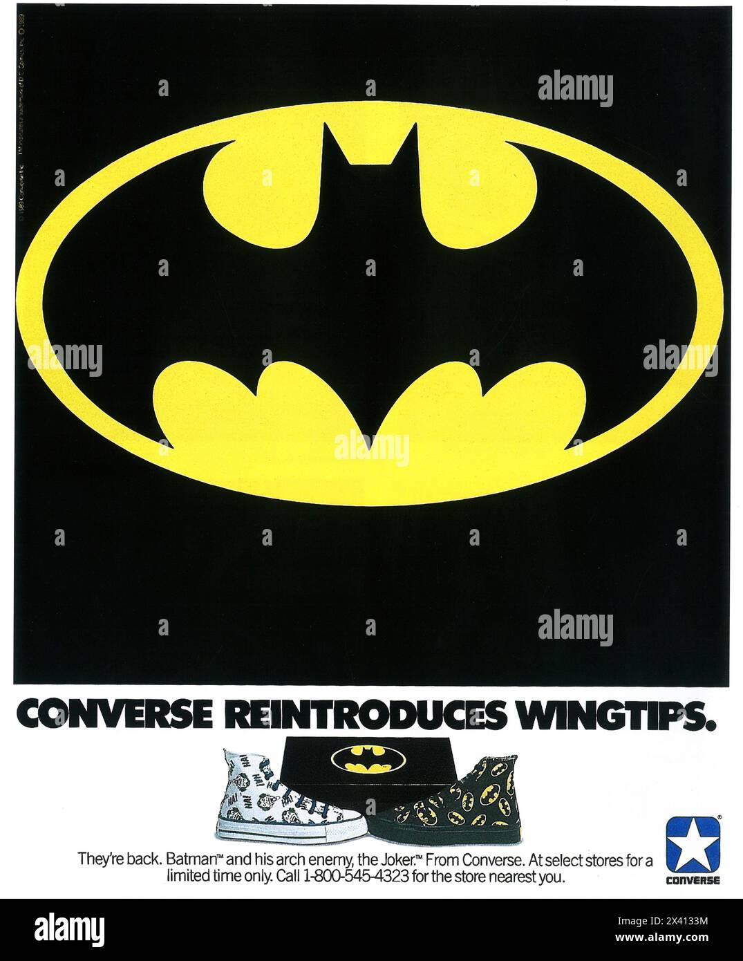 1989 pubblicità Converse Batman and Joker Foto Stock