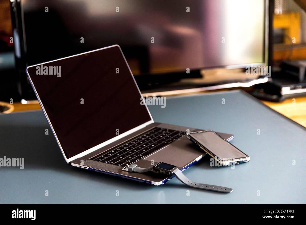 Natura morta sul tema del diritto alla disconnessione Foto Stock