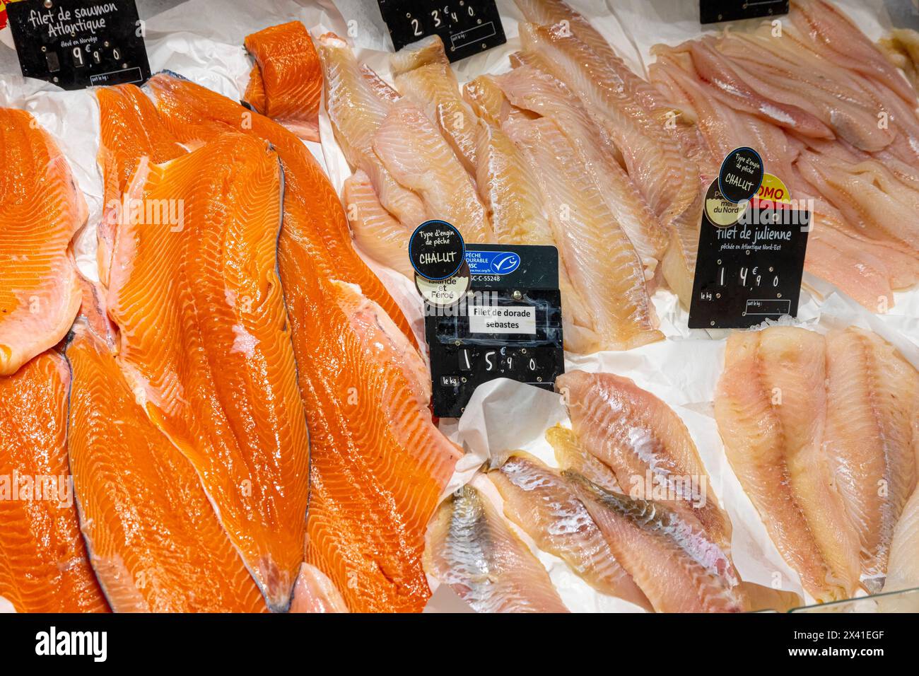 Filetti di pesce Foto Stock