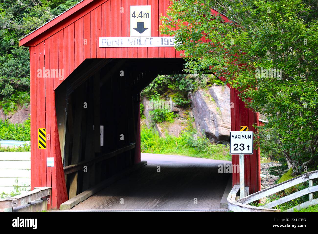 Ponte coperto Point Wolf, Fundy National Park, New Brunswick Foto Stock