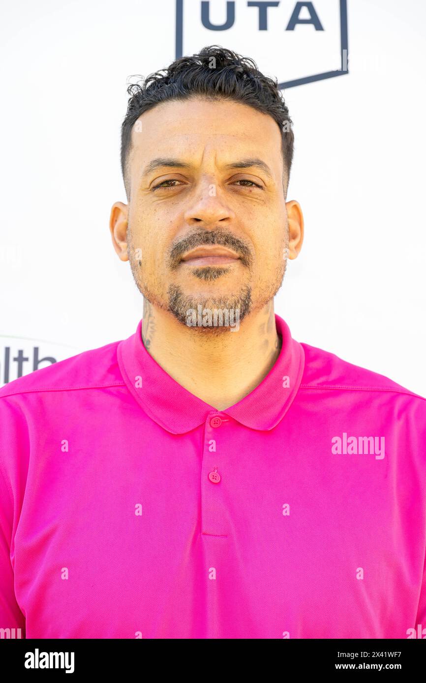 Los Angeles, Stati Uniti. 29 aprile 2024. L'ex giocatore NBA Matt Barnes partecipa al 17° George Lopez Celebrity Golf Classic al Lakeside Golf Club, Los Angeles, CA, 29 aprile 2024 credito: Eugene Powers/Alamy Live News Foto Stock