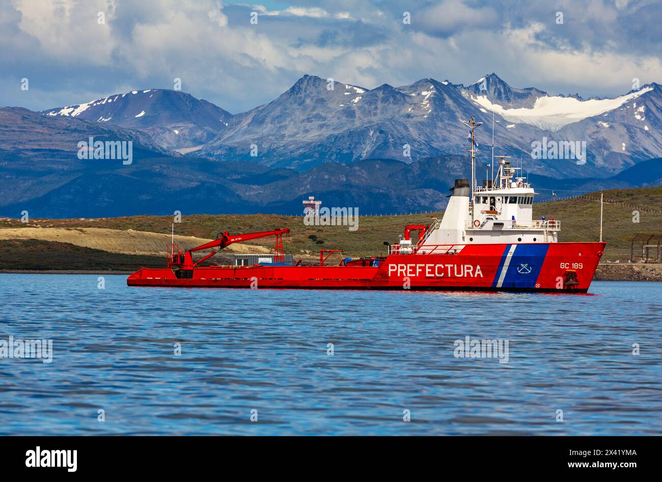 Nave della Guardia Costiera, Ushuaia, Terra del fuoco, Argentina, Sud America Foto Stock