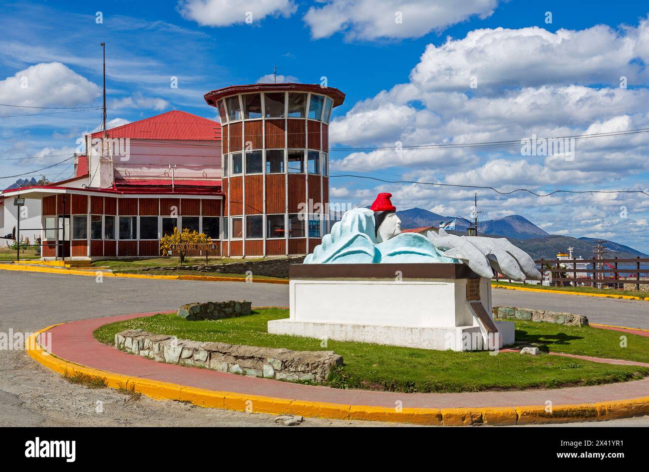 Quartier generale della Marina argentina, Ushuaia, Terra del fuoco, Argentina, Sud America Foto Stock