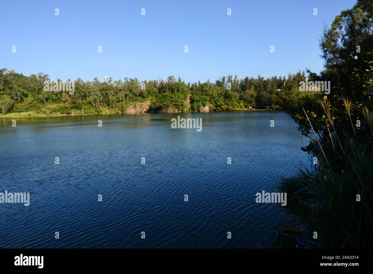 Il lago verde nella penisola di Son tra vicino a da Nang, Vietnam. Foto Stock