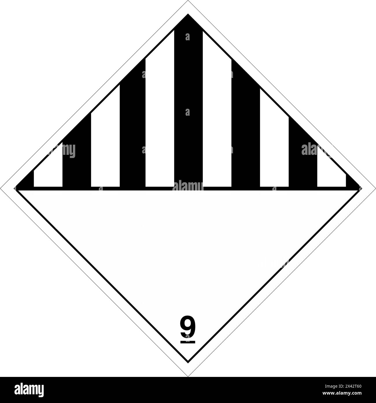 Classe 9 etichetta dei materiali pericolosi HAZMAT trasporto merci pericolose varie IATA Illustrazione Vettoriale