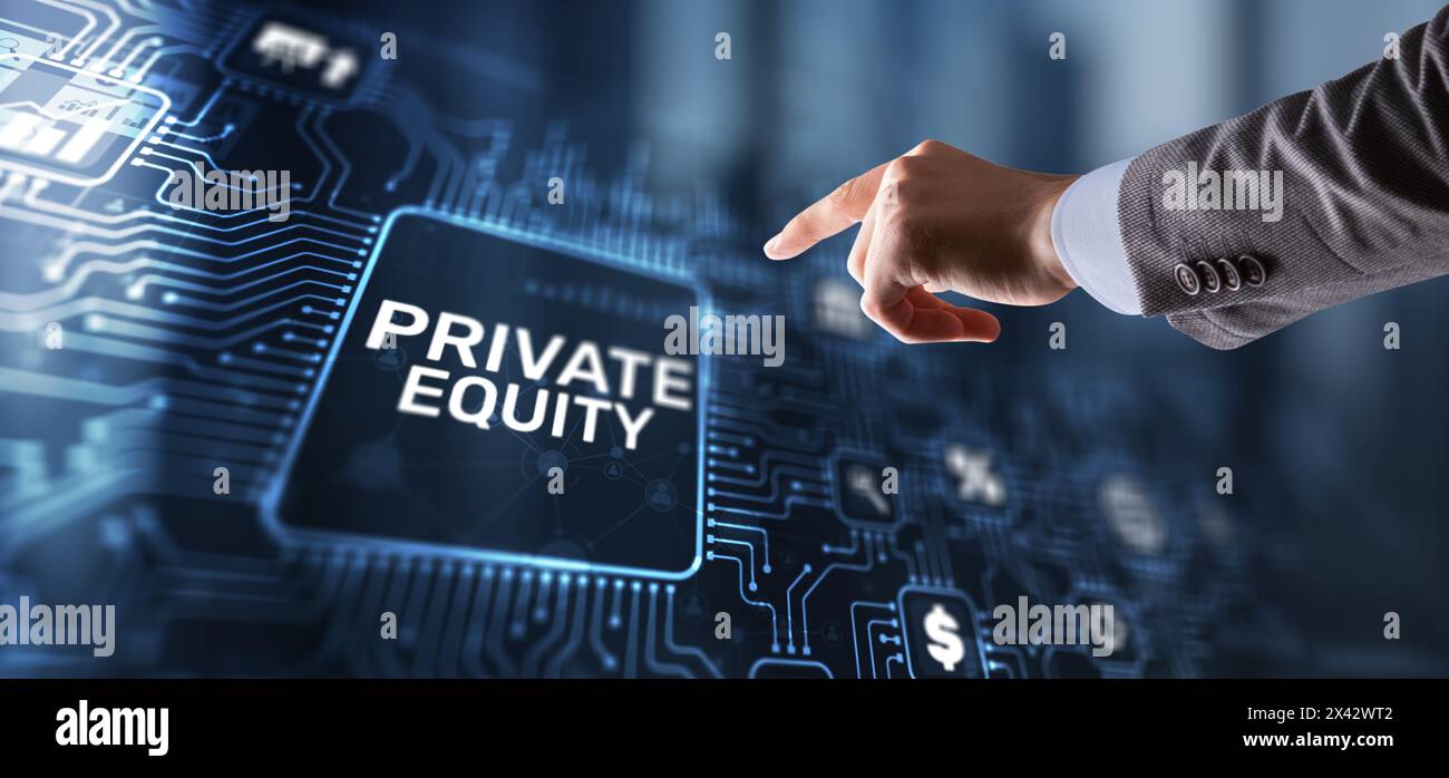 Concetto di business di investimento in private equity. Tecnologia concetto di Internet Foto Stock