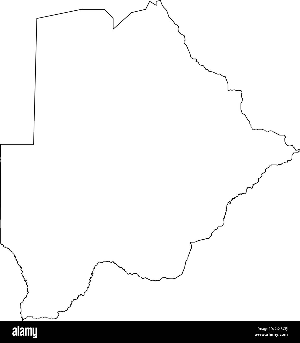 Disegno dell'illustrazione vettoriale dell'icona della mappa del Botswana Illustrazione Vettoriale