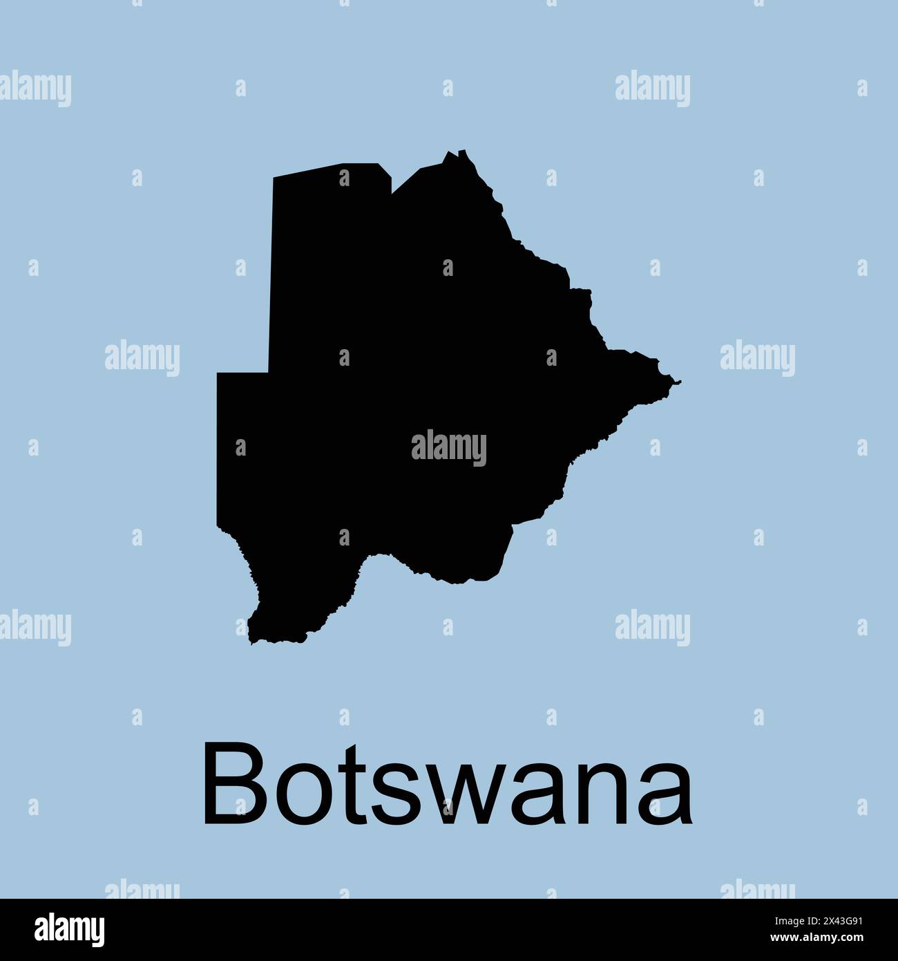 Disegno dell'illustrazione vettoriale dell'icona della mappa del Botswana Illustrazione Vettoriale